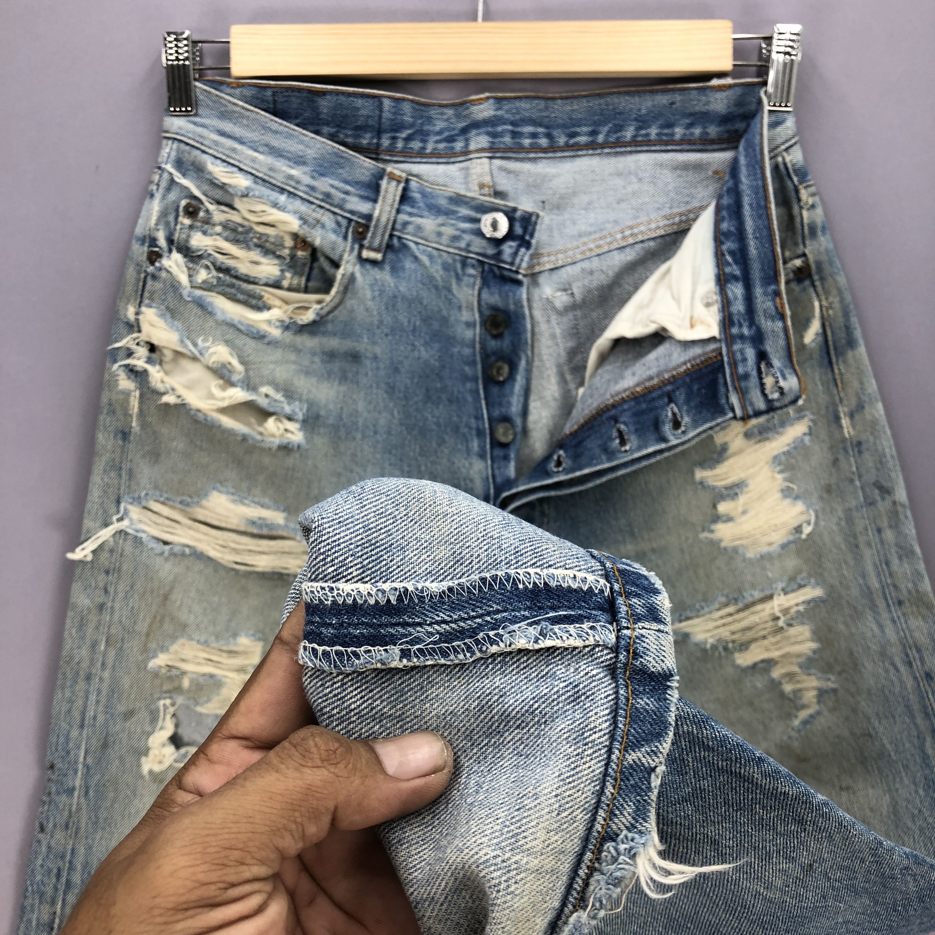 Levi's Vintage 80's Levis 501 Distressed Jeans Levi's Faded Denim Size US 32 / EU 48 - 9 Thumbnail
