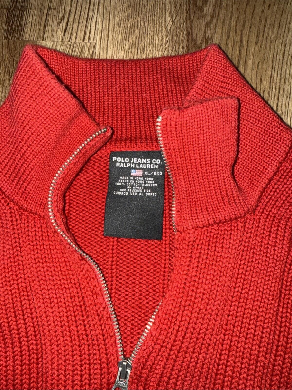 Polo Ralph Lauren Vintage Polo Ralph Lauren Sweater 1/4 Zip Knit American Flag Size US XL / EU 56 / 4 - 4 Thumbnail