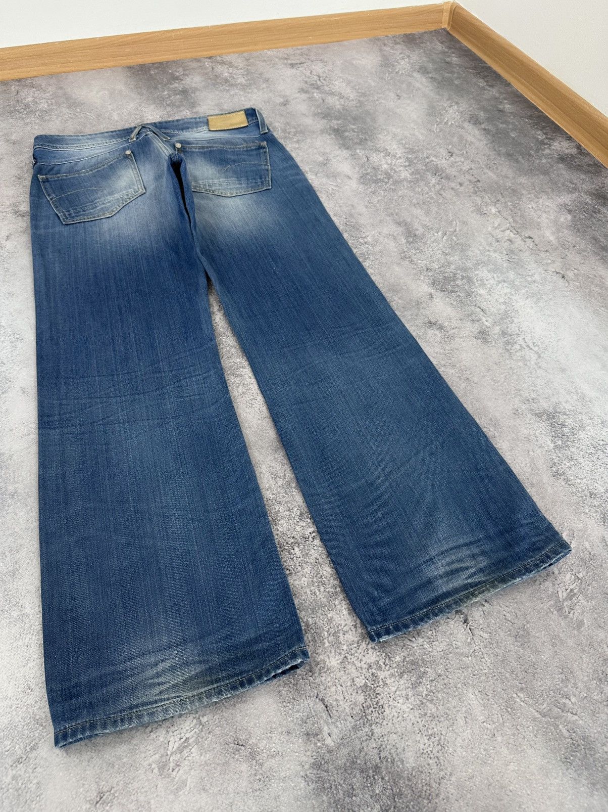 G-Star Vintage G-Star Y2K Washed Denim Faded Baggy Bootcut Jeans Size US 32 / EU 48 - 8 Thumbnail