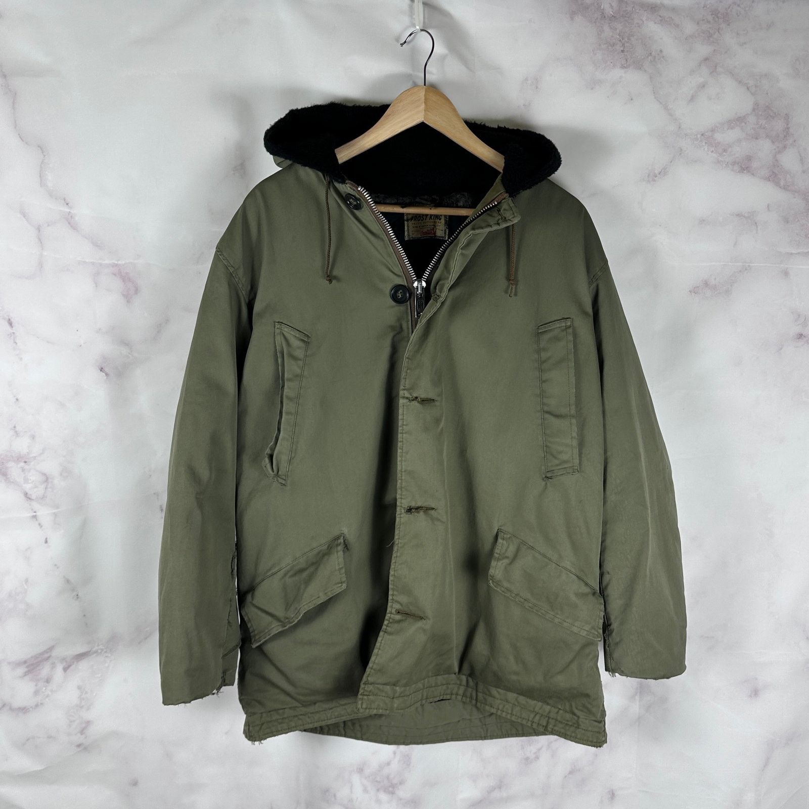 Vintage 1960s Frost King Olive Green Parka Size US L / EU 52-54 / 3 - 1 Thumbnail