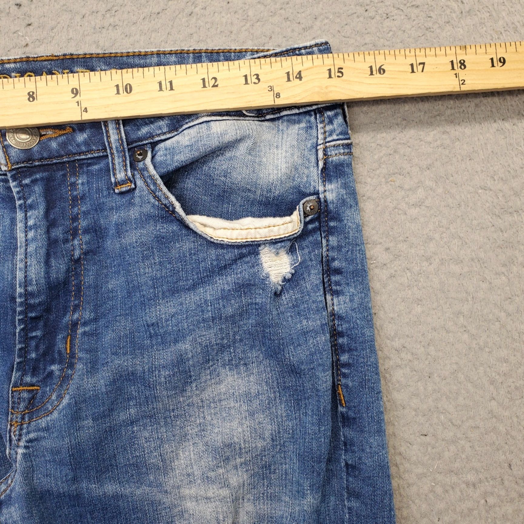 American Eagle Outfitters American Eagle Outfitters Jeans Womens 29x30 Blue Denim Distressed Straight 5-Pocket Regular Size 29 WW Womens Stock〜 Size 29" - 6 Thumbnail