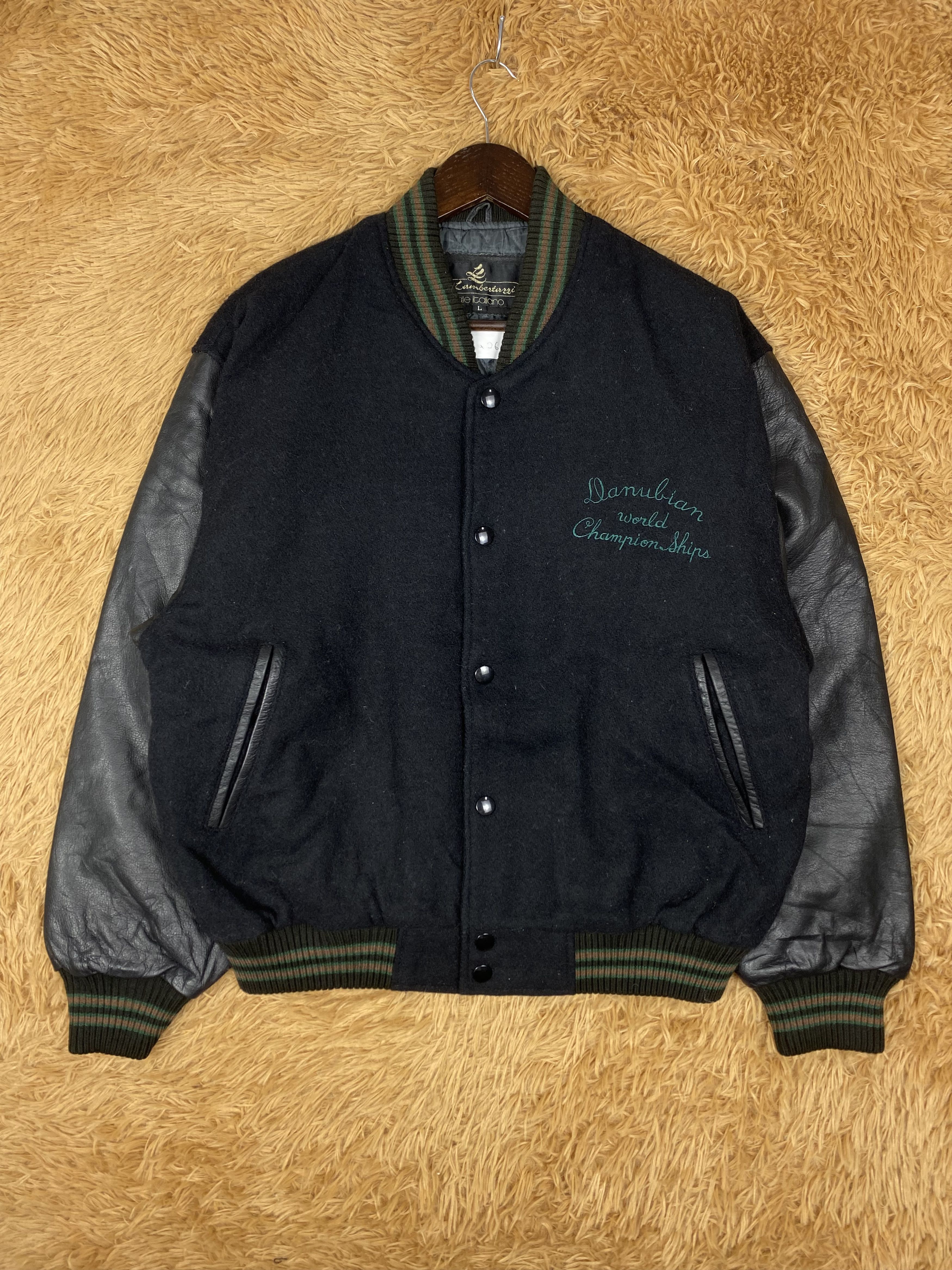 Vintage Vintage Official Rugby Leather Sleeve Varsity Jacket DJ0258 Size US L / EU 52-54 / 3 - 2 Thumbnail