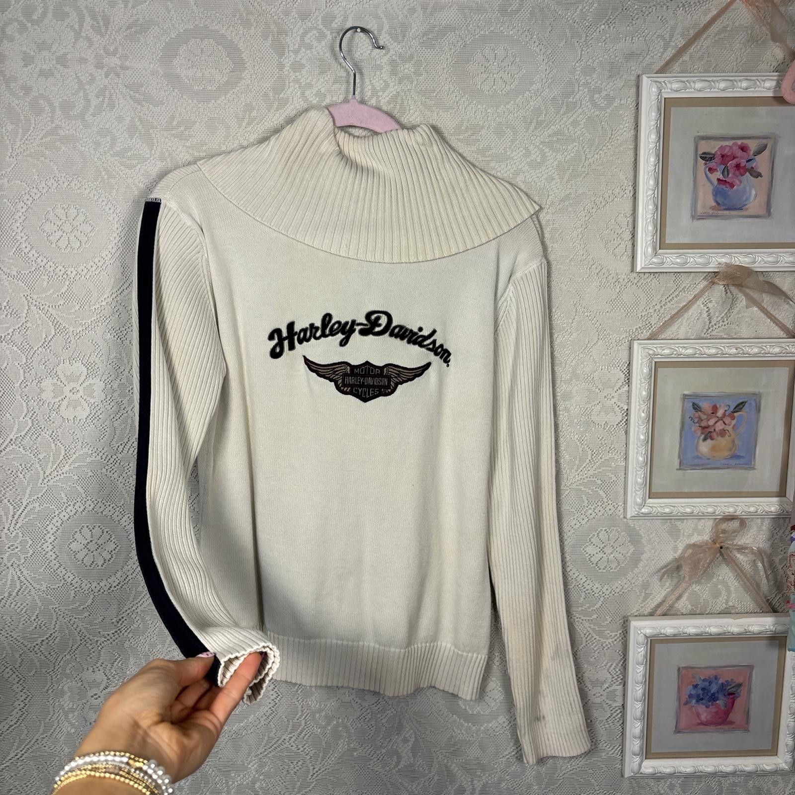 Harley Davidson vintage harley davidson sweater zip up Size L / US 10 / IT 46 - 1 Thumbnail