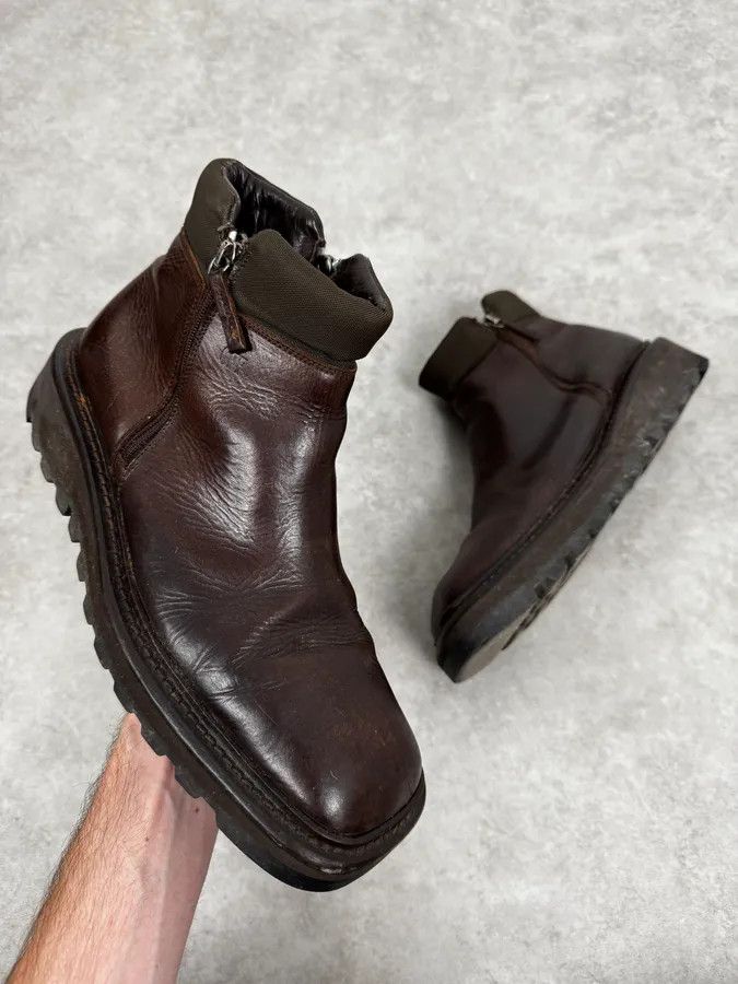 Gianfranco Ferre 2000s Gianfranco Ferré Brown Leather Army Boots Size US 8 / EU 41 - 1 Thumbnail