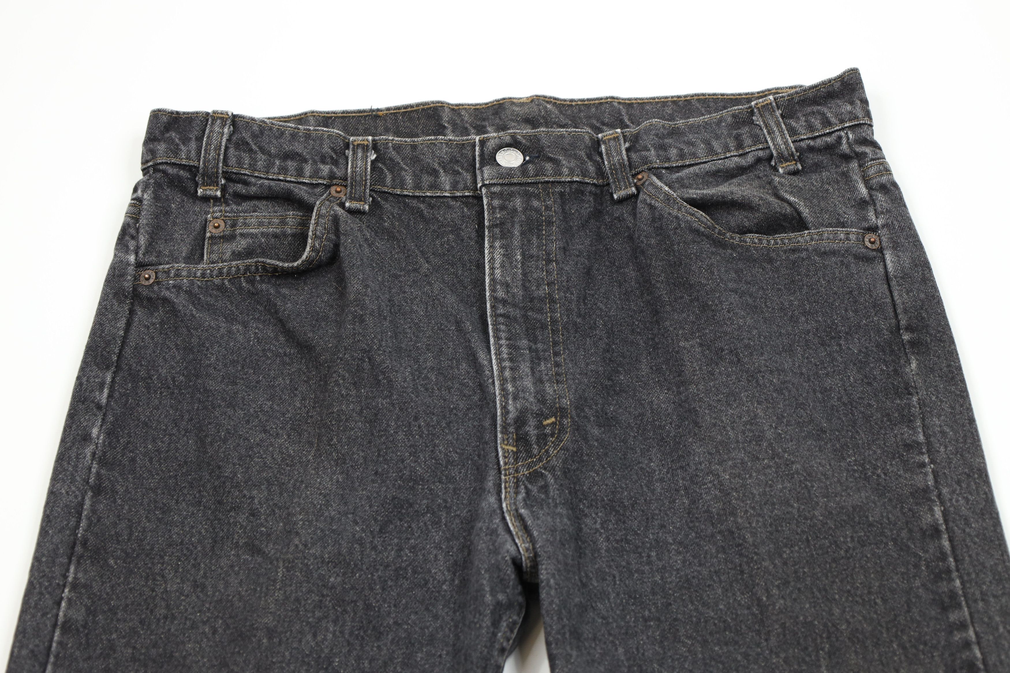Levi's Vintage 90s Levis 505 Orange Tab Fit Denim Jeans Black USA Size US 36 / EU 52 - 2 Thumbnail
