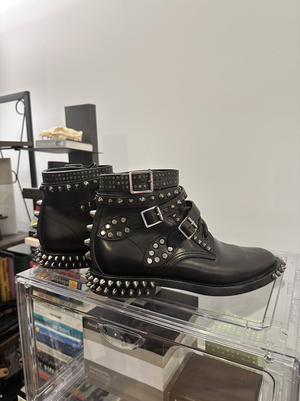 Saint Laurent Paris SAINT LAURENT PARIS FW13 Moto Studded Ankle Boots IT 39 Size US 9 / IT 39 - 7 Thumbnail