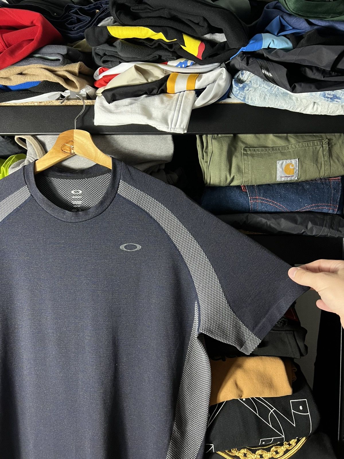 Oakley 🔥 Oakley Performance Fit Tech T-Shirt — Black/Grey — Size XL Size US XL / EU 56 / 4 - 5 Thumbnail