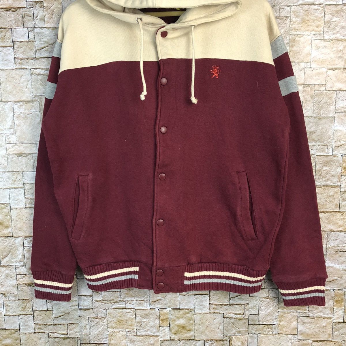 Japanese Brand Oblo Red Hoodie Bombers Jacket #A795 Size US M / EU 48-50 / 2 - 3 Thumbnail