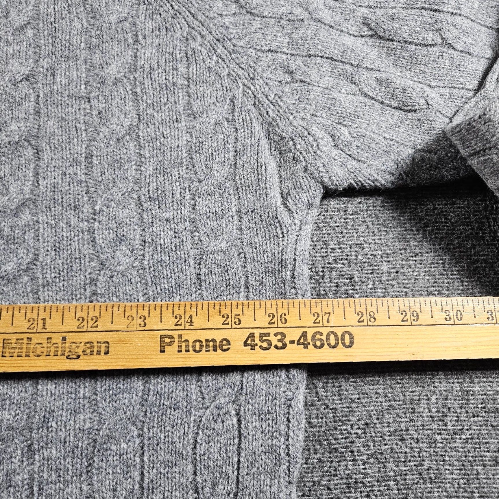 Vintage VINTAGE L.L.Bean Sweater Mens XL Gray Cable-Knit Crewneck Wool Pullover Size US XL / EU 56 / 4 - 6 Thumbnail