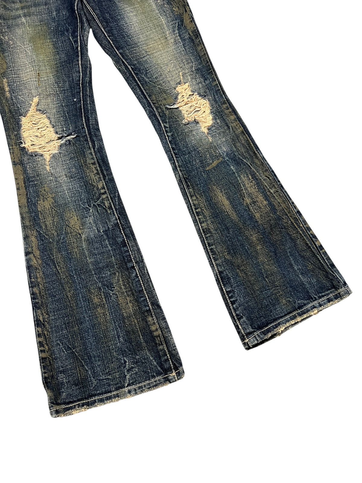 Japanese Brand D.I.A 🇯🇵 Painted Distressed Flare Denim Size 31" - 4 Thumbnail