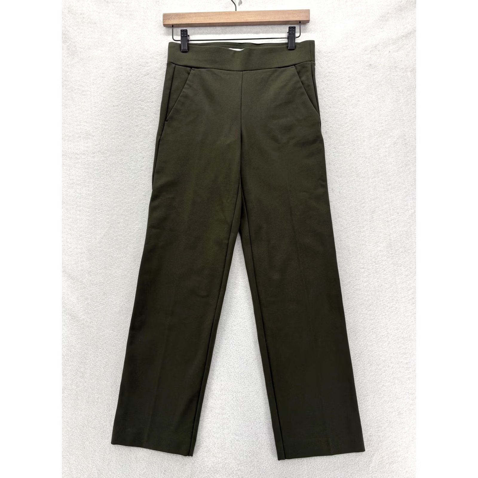Loft LOFT Dress Pants Womens XS Green Ponte Straight Leg Pull On Stretch Career NWT Size 26" / US 2 / IT 38 - 2 Thumbnail