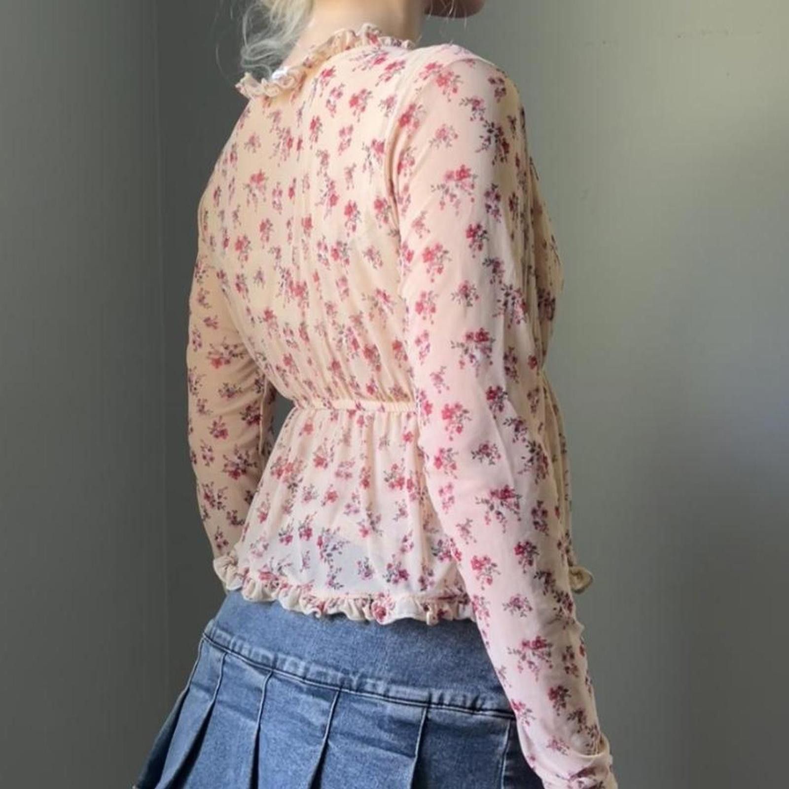 Other Floral blouse with tie front and ruffles Size S / US 4 / IT 40 - 6 Thumbnail