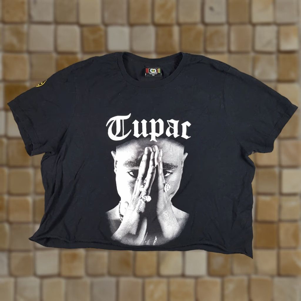 Vintage VINTAGE Cross Colours Tupac Shakur Cropped Rap Tee Size 2X Black Short Sleeve T Shirt Top Size XXL / US 16-18 / IT 52-54 - 1 Thumbnail