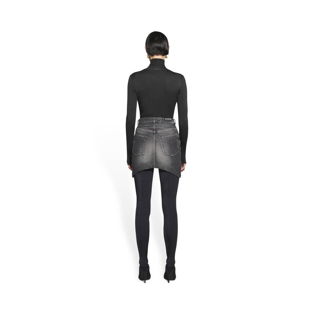 Balenciaga o1srvl11e1025 Hourglass Skirt in Black Size 26" / US 2 / IT 38 - 4 Thumbnail