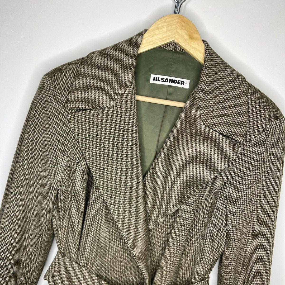 Designer × Jil Sander Vintage Jil Sander Coat Jacket Wool Cashmere 90s Khaki Green Size S / US 4 / IT 40 - 4 Thumbnail