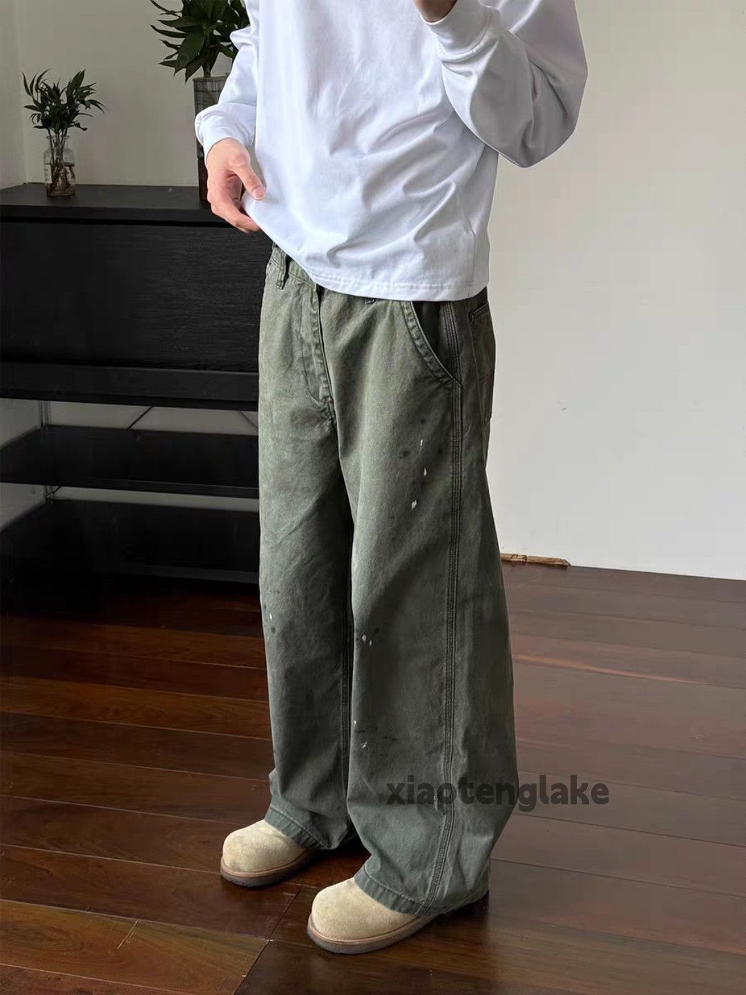 Designer × Japanese Brand × Vintage washed faded paint workwear carpenter cargo pants Size US 32 / EU 48 - 5 Thumbnail