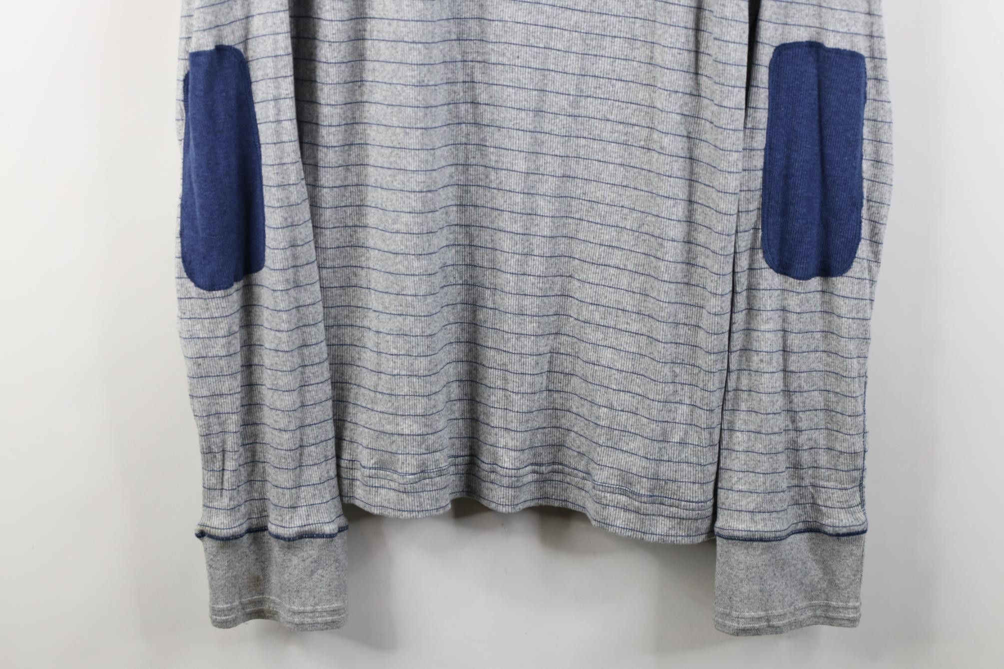 Robert Graham Robert Graham Elbow Patch Striped Ribbed Knit Henley T-Shirt Size US XXL / EU 58 / 5 - 3 Thumbnail