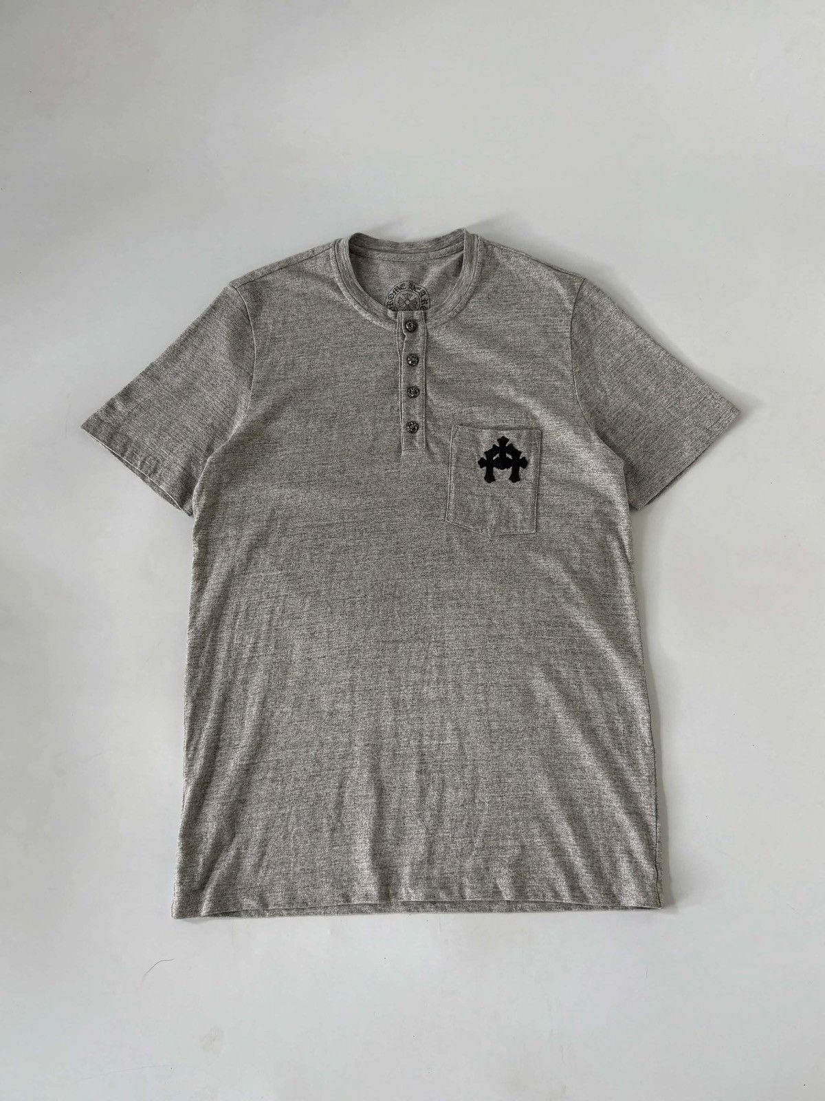 Chrome Hearts Chrome Hearts Gray BS Fleur Button Henley Neck Short Sleeve Size US L / EU 52-54 / 3 - 1 Thumbnail