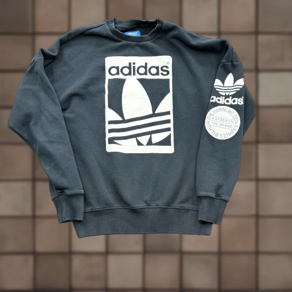 Adidas Adidas Sweatshirt Mens Small Black Trefoil Logo Crewneck Zip Hem Pullover Graphic Print All Seasons 90s Retro Logo Mens Size US S / EU 44-46 / 1 - 1 Thumbnail