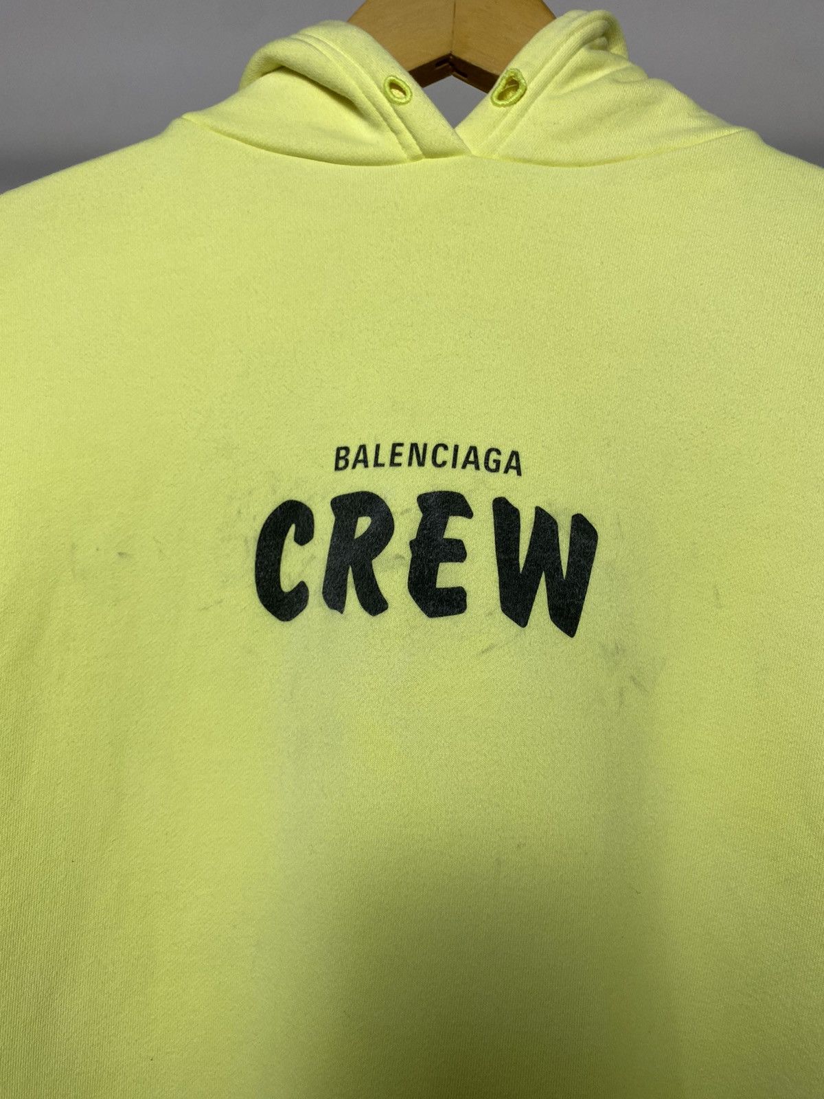 Balenciaga Balenciaga Crew Neon Yellow Oversized Hoodie Size US S / EU 44-46 / 1 - 3 Thumbnail