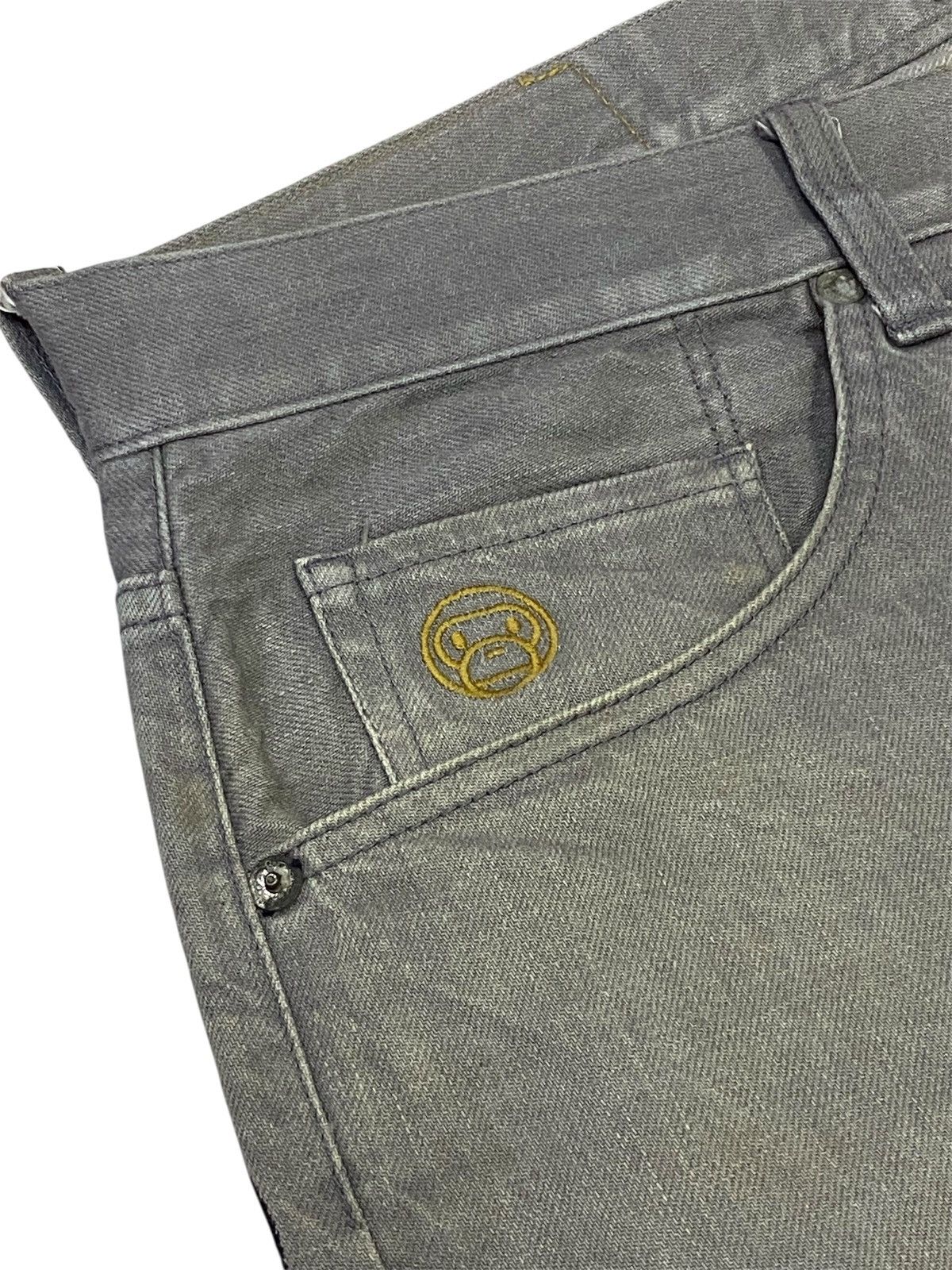 Bape A Bathing Ape Embroidered Logo Button Fly Denim Pants Size US 34 / EU 50 - 8 Thumbnail