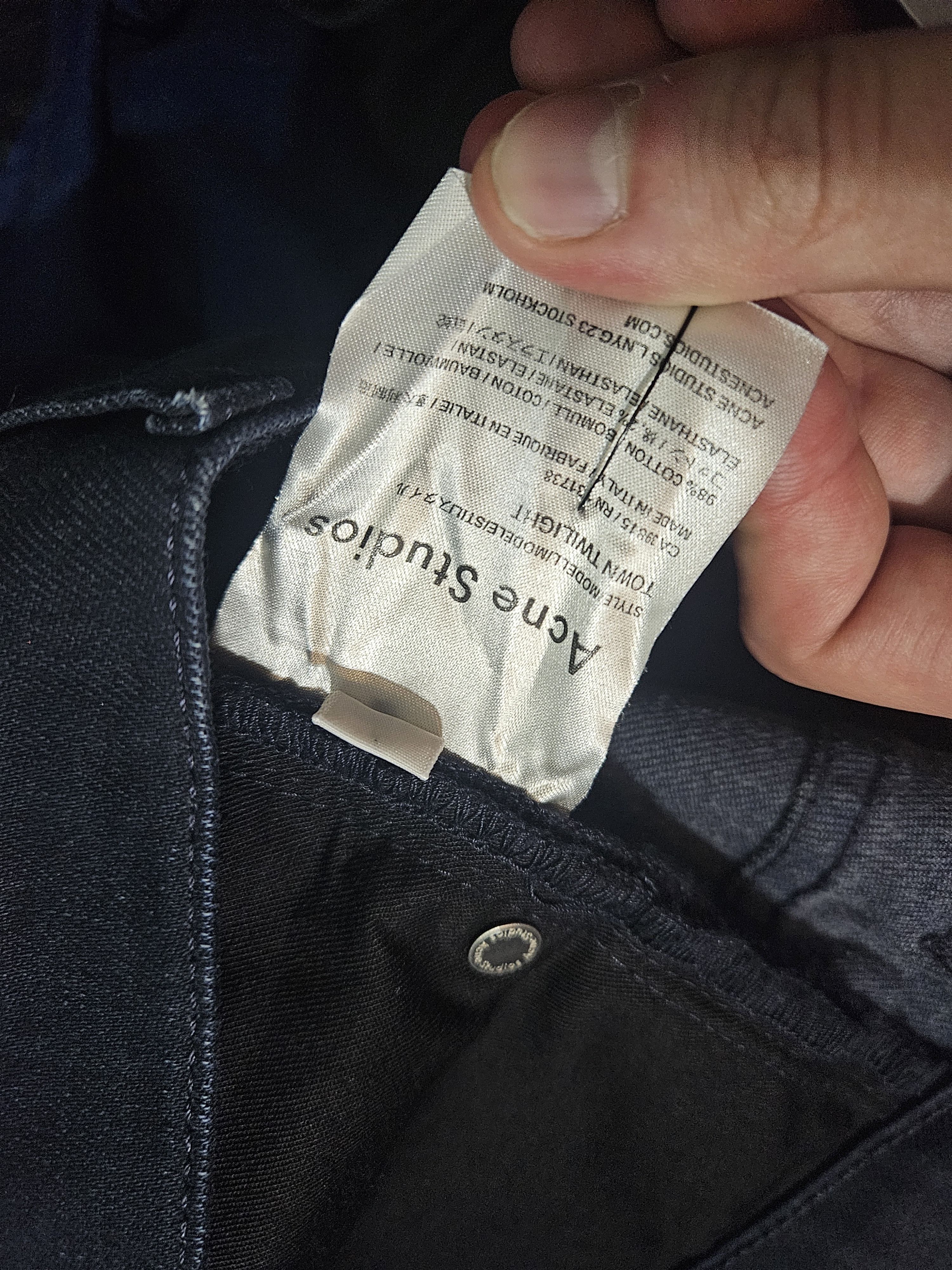Acne Studios Town Twilight Navy Blue Waxy Denim Size US 33 - 9 Thumbnail