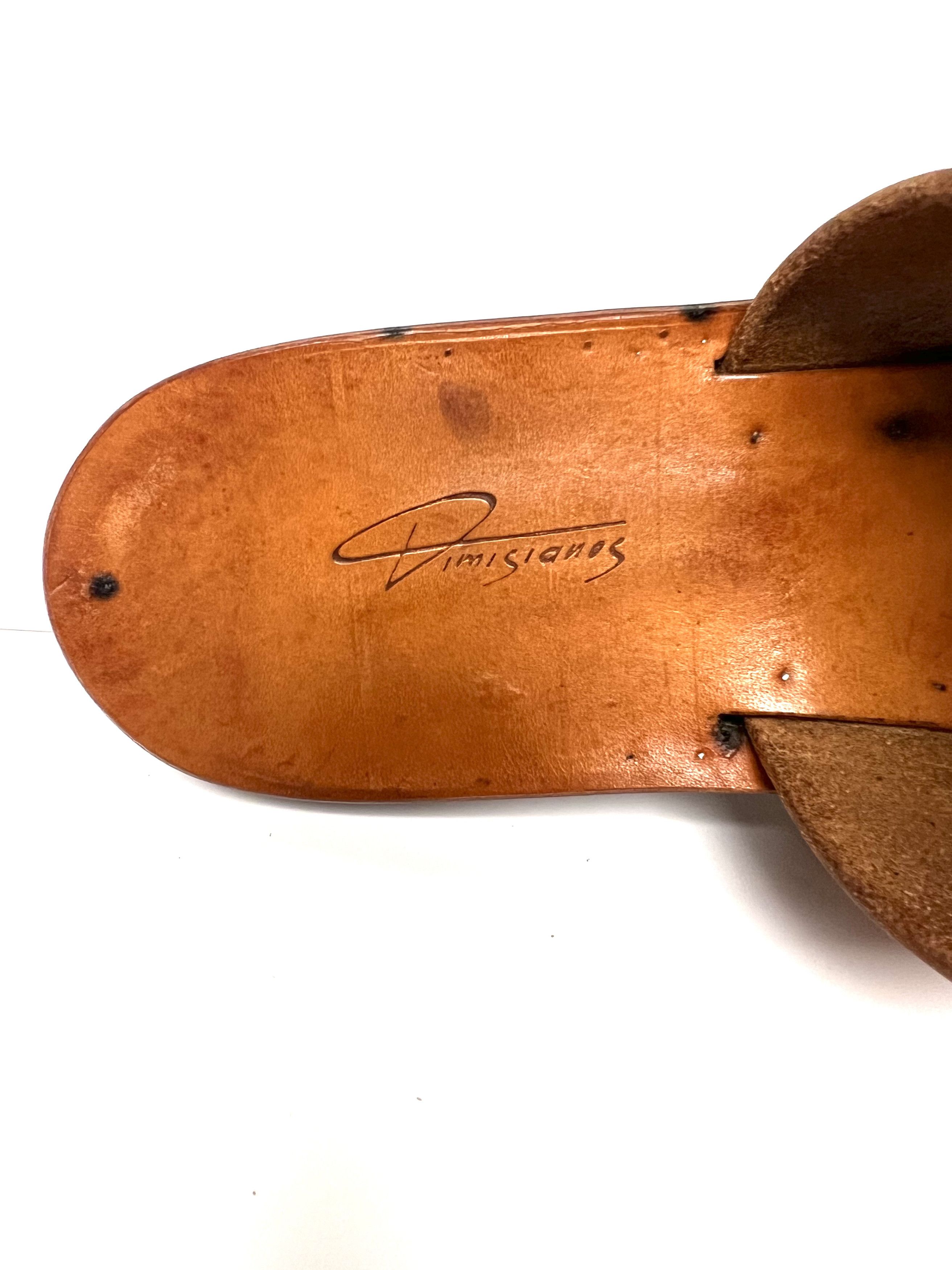 Dimissianos & Miller DIMISSIANOS & MILLER NATURAL LEATHER SLIDE / SANDALS Size US 11 / EU 44 - 16 Thumbnail