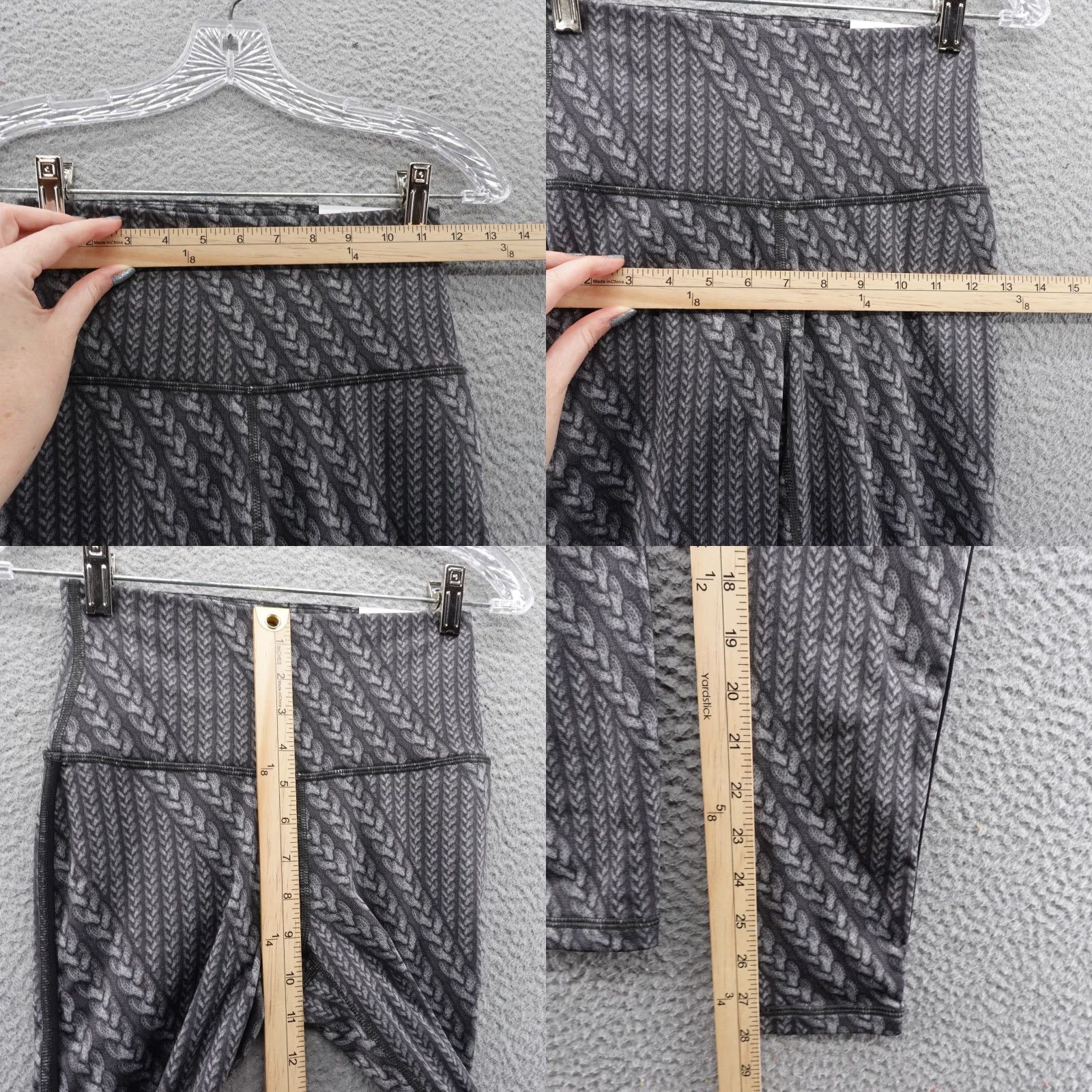 Vintage Aerie Leggings Knit Print Chill. Play. Move. Size S Gray NWT Activewear Women Ankle High Waisted Stretch, Breathable Gym & Training Size 28" / US 6 / IT 42 - 8 Thumbnail