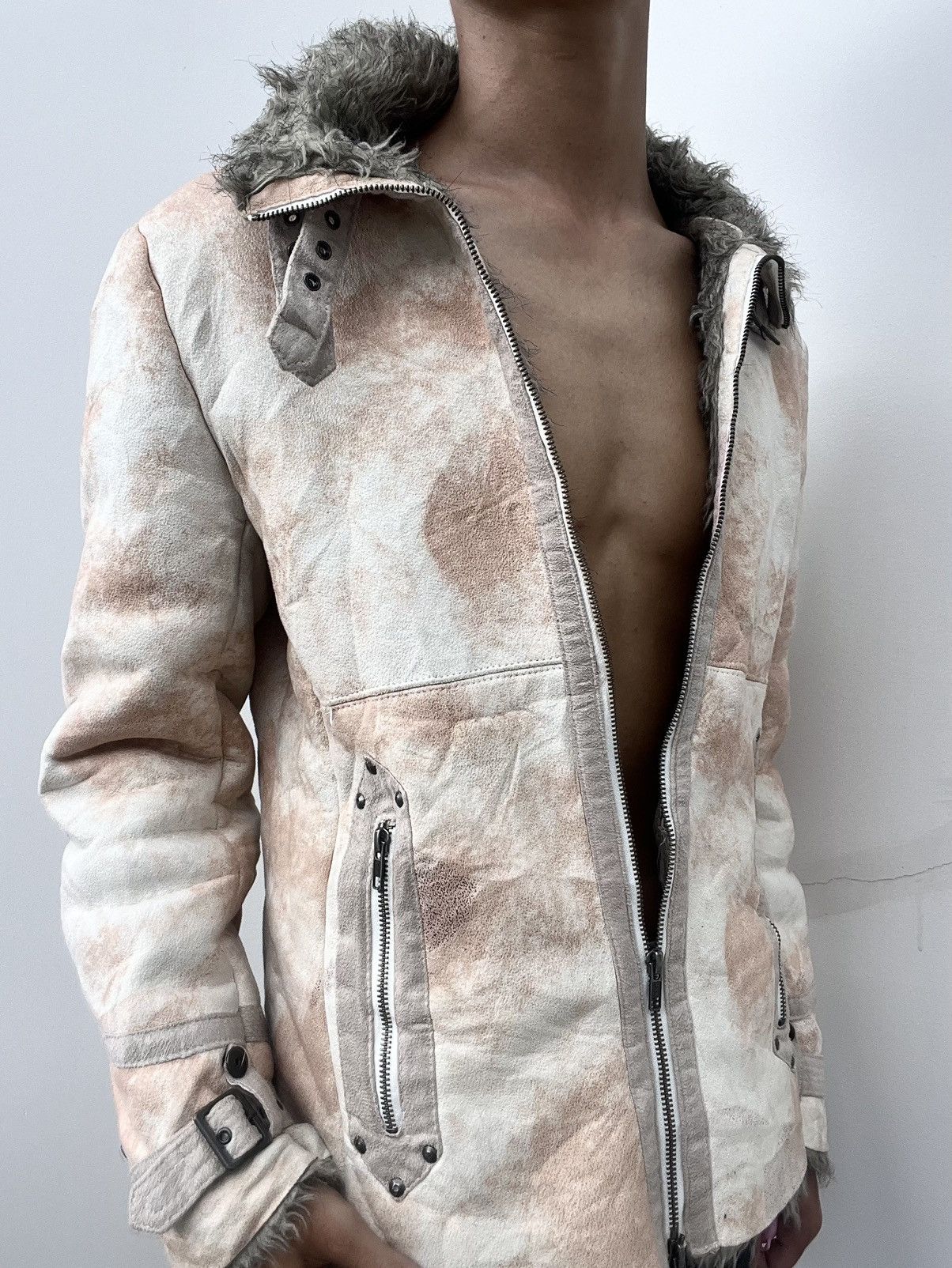 Schlussel 2000s Schlussel Avant Garde Fur Leather Jacket | Grailed