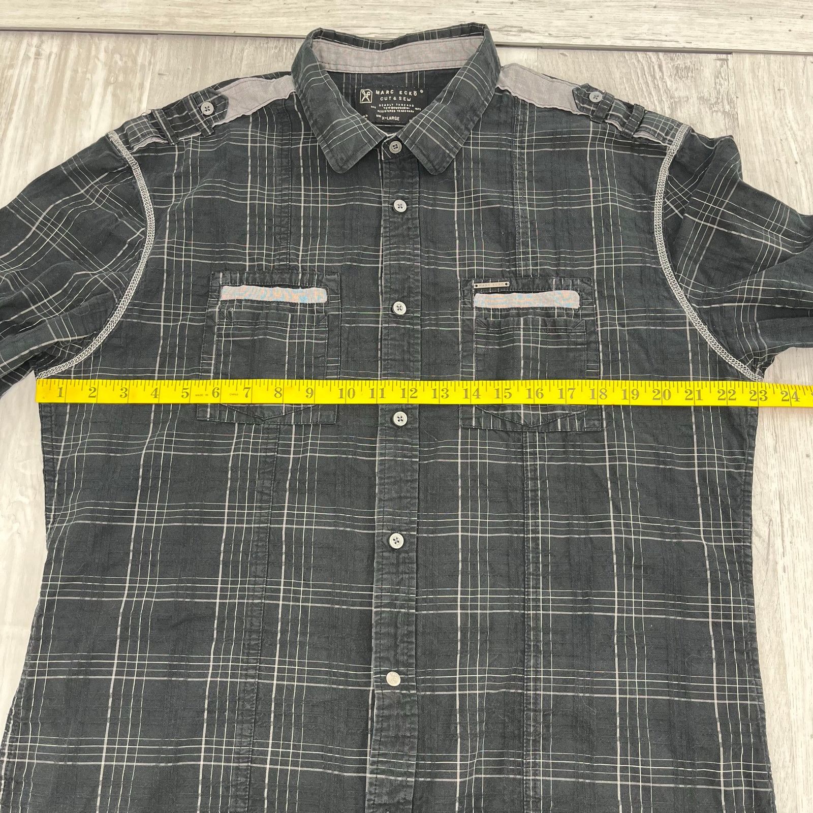 Marc Ecko Mark Ecko Cut & Sew Long Sleeve Plaid Button Down Shirt XL Size US XL / EU 56 / 4 - 8 Thumbnail