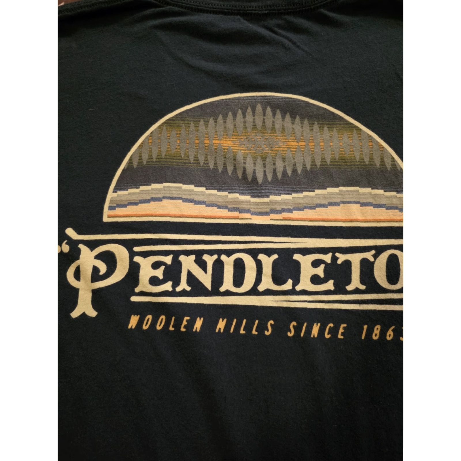 Pendleton Pendleton T-Shirt Navy Blue Adult Large Double-Sided Graphic Print Crew Neck Cotton Unisex Shirts All Seasons Outdoor Classic Size US L / EU 52-54 / 3 - 3 Thumbnail