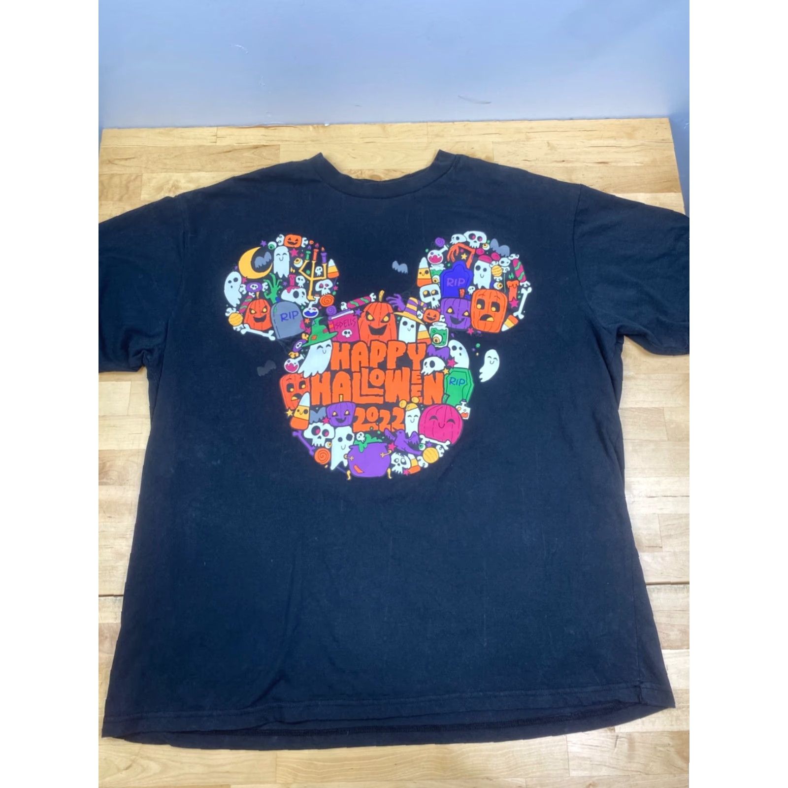 Disney Disney Halloween T-Shirt Mens XL Black Mickey Pumpkins Ghost 8189 Size US XL / EU 56 / 4 - 2 Thumbnail