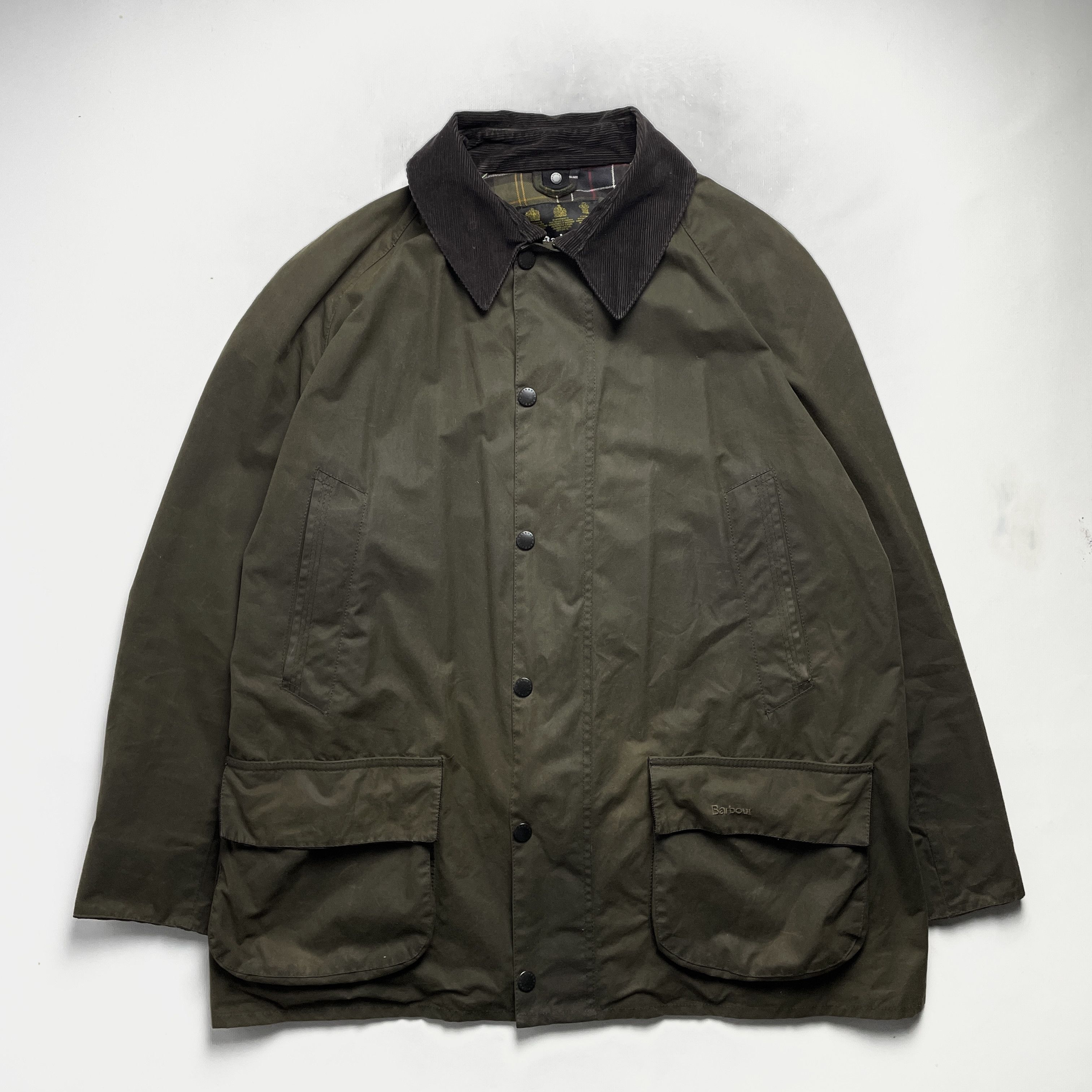 image of Barbour Bristol Wax Long Jacket In Olive Men's Size 2Xl