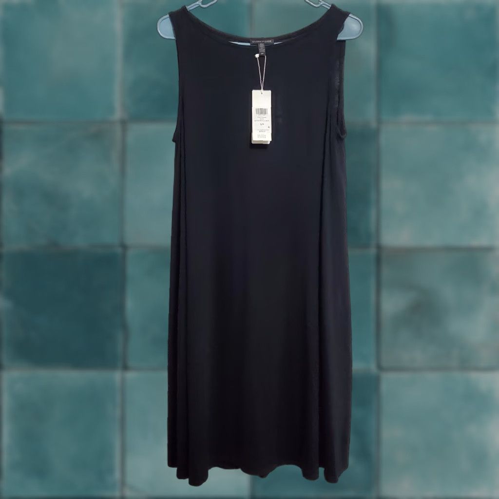 Eileen Fisher Eileen Fisher Dress Women S Black Lightweight Viscose Jersey Sleeveless Capsule Size S / US 4 / IT 40 - 1 Thumbnail