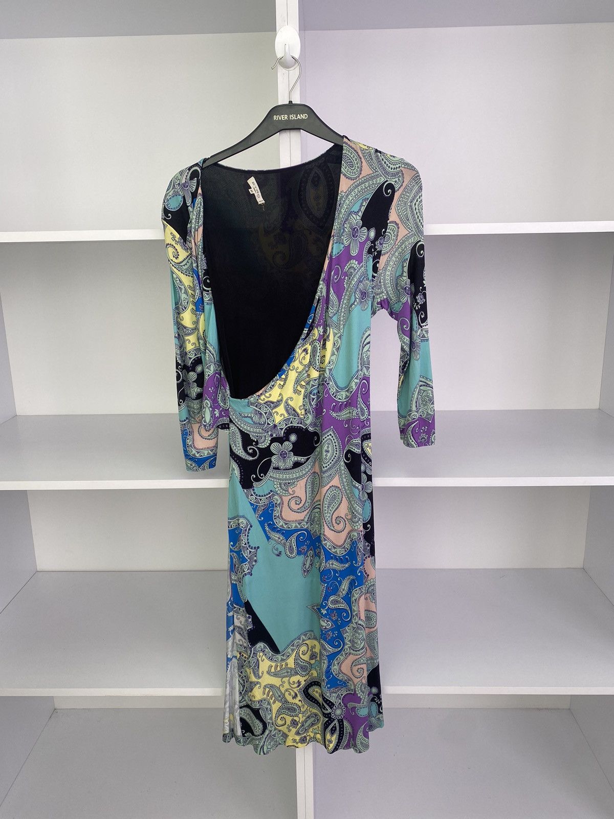 Designer × Etro × Vintage Vintage ETRO Ornament Printed Flared Pleated V Dress Womens Size XL / US 12-14 / IT 48-50 - 3 Thumbnail