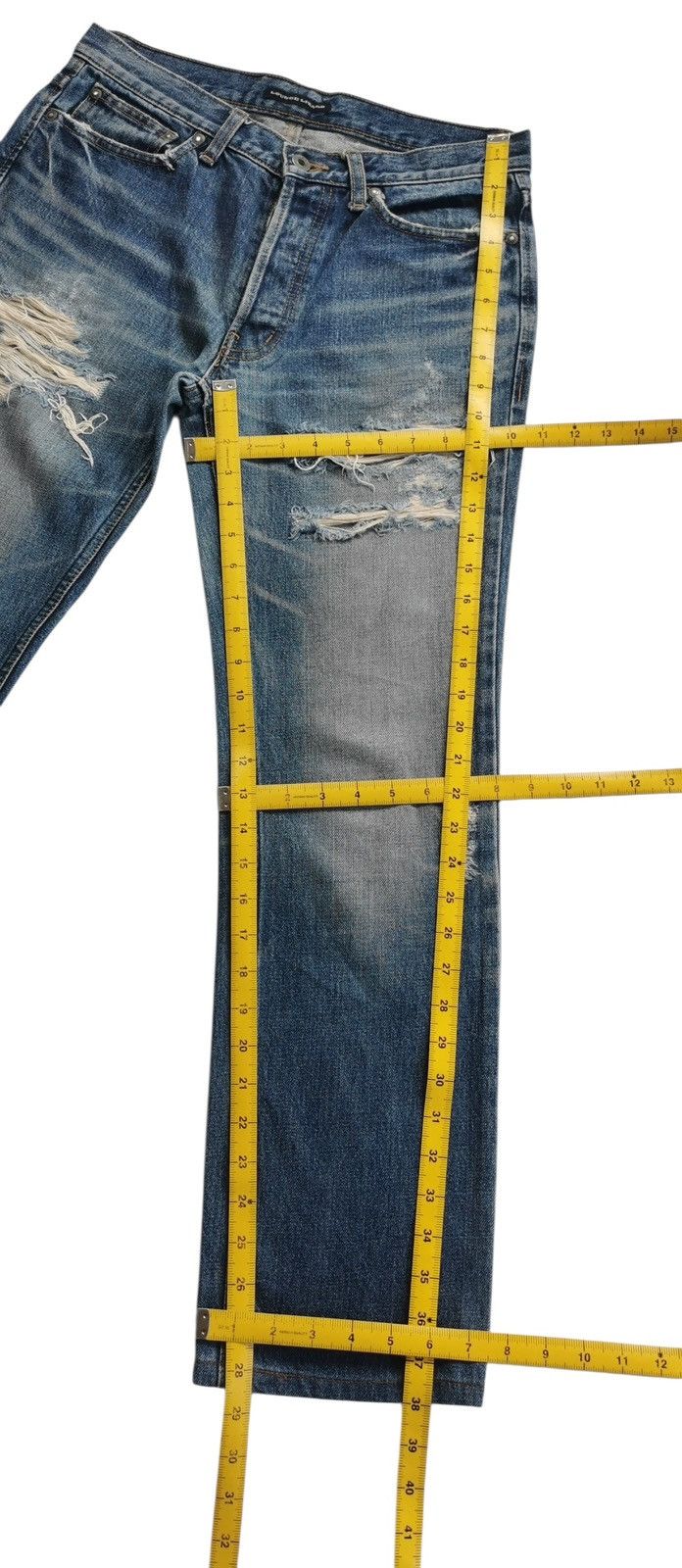 Lounge Lizard Avantgarde Lounge Lizard Clawmark Distressed Jeans LGB🟦A869🟦 Size US 30 / EU 46 - 11 Thumbnail