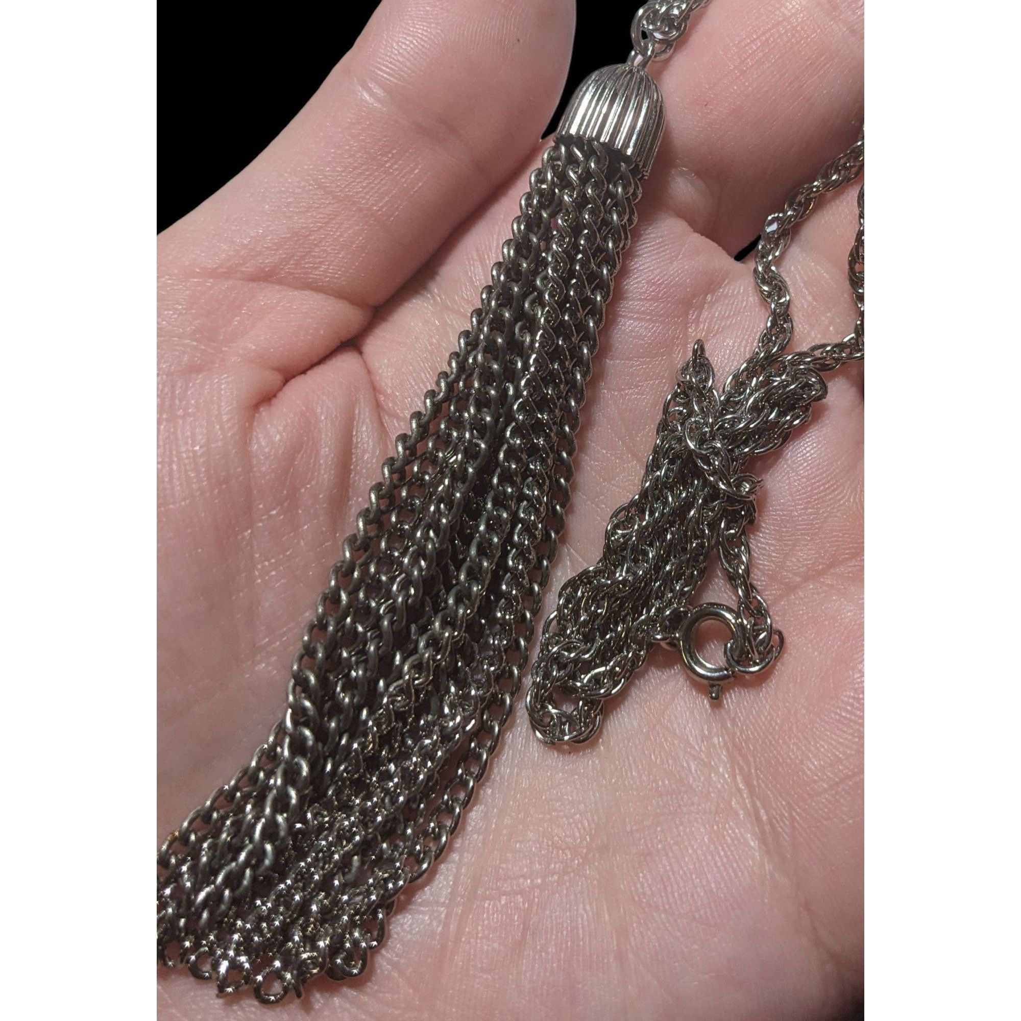Other Simple Silver Chain Tassel Pendant Necklace Size ONE SIZE - 3 Thumbnail