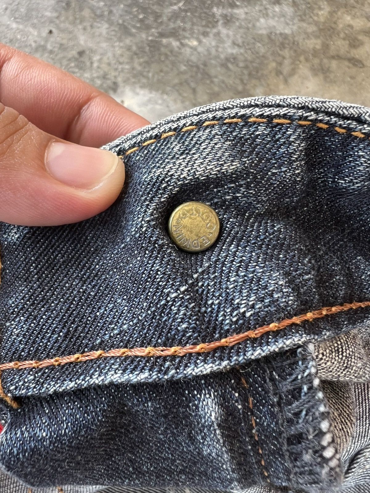 Edwin × Japanese Brand × Jean Vintage Edwin Blue Trip Edgeline Distressed Jean Size US 33 - 15 Thumbnail