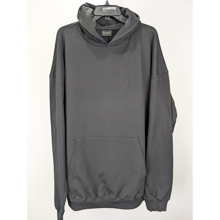 Balenciaga o1rshd1 Q:2 / Large Fit Hoodie in Black/White Size US XS / EU 42 / 0 - 5 Thumbnail