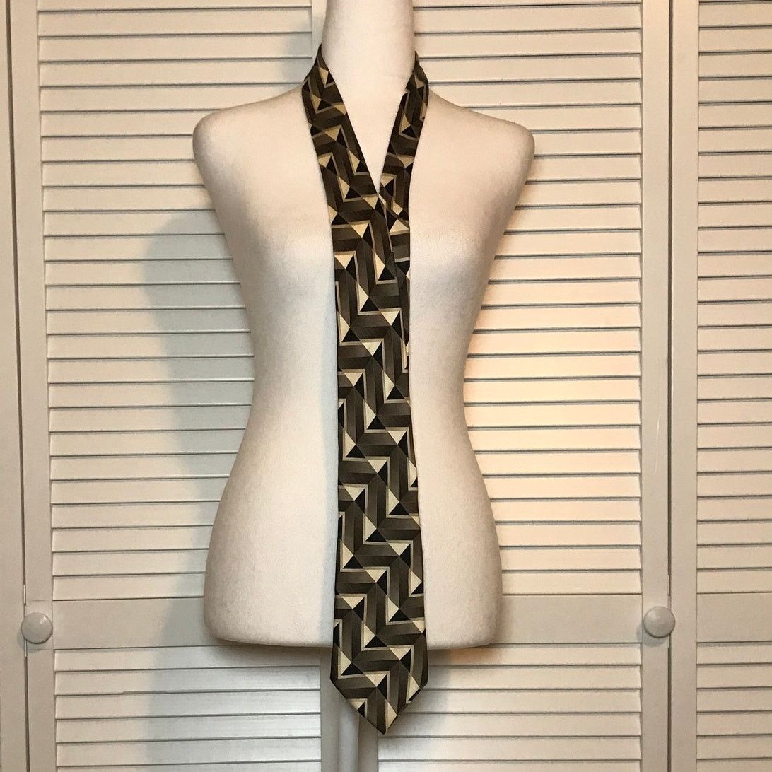 Stafford Stafford Geometric Silk Traditional Long Necktie Size ONE SIZE - 2 Thumbnail