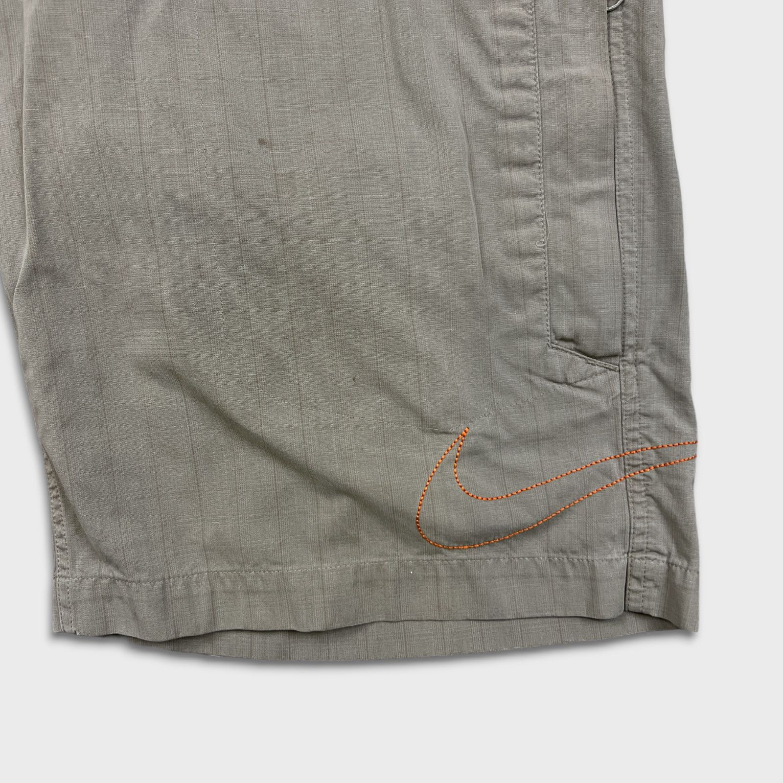 Nike × Vintage Nike Sportswear Shorts Large Swoosh Khaki Chino Cargo Pants Size US 36 / EU 52 - 3 Thumbnail