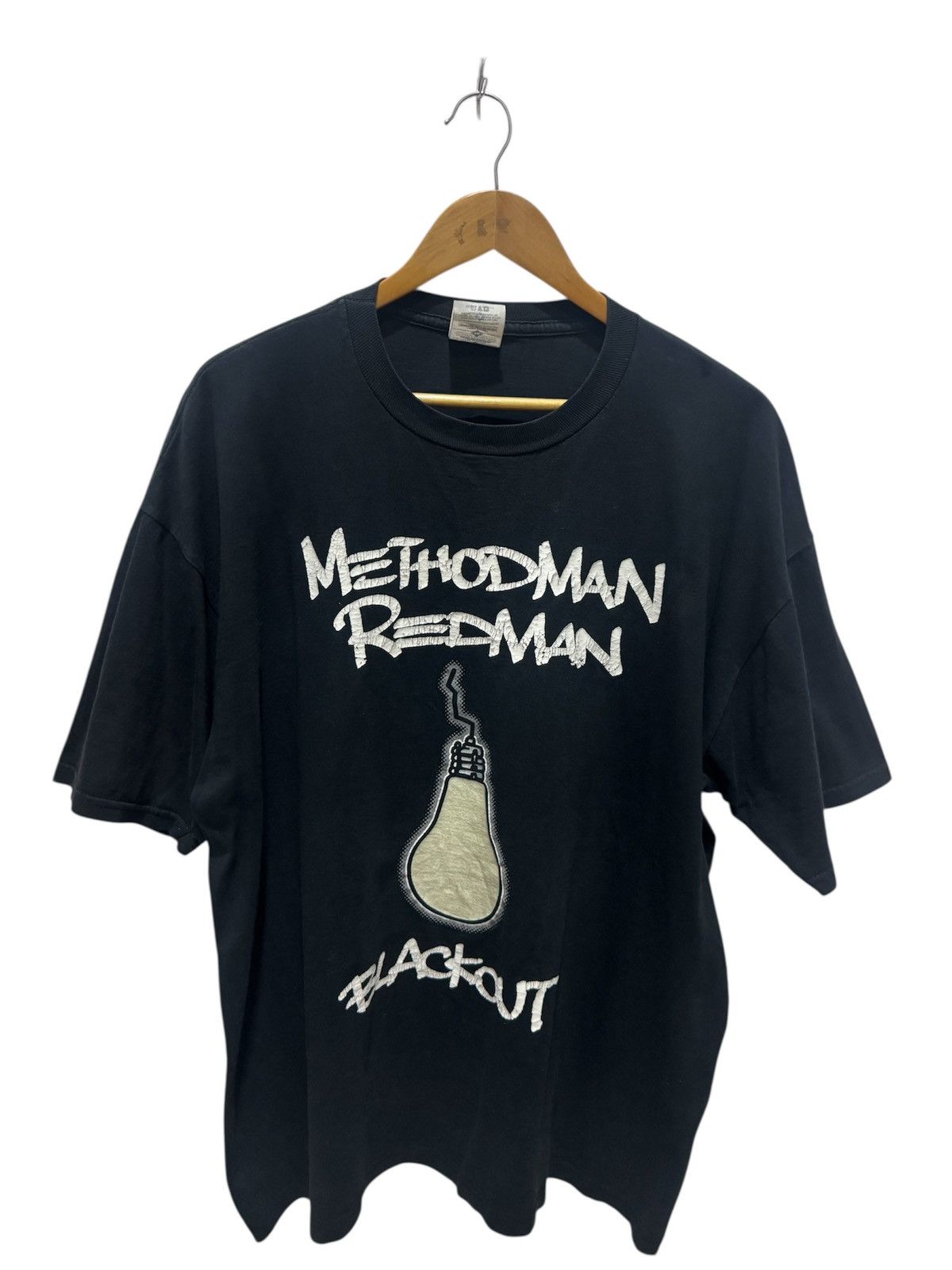 Rap Tees × Vintage × Wu-Tang Clan Vintage Y2K Methodman Redman Blackout Tour Glow In The Dark Size US XL / EU 56 / 4 - 1 Thumbnail