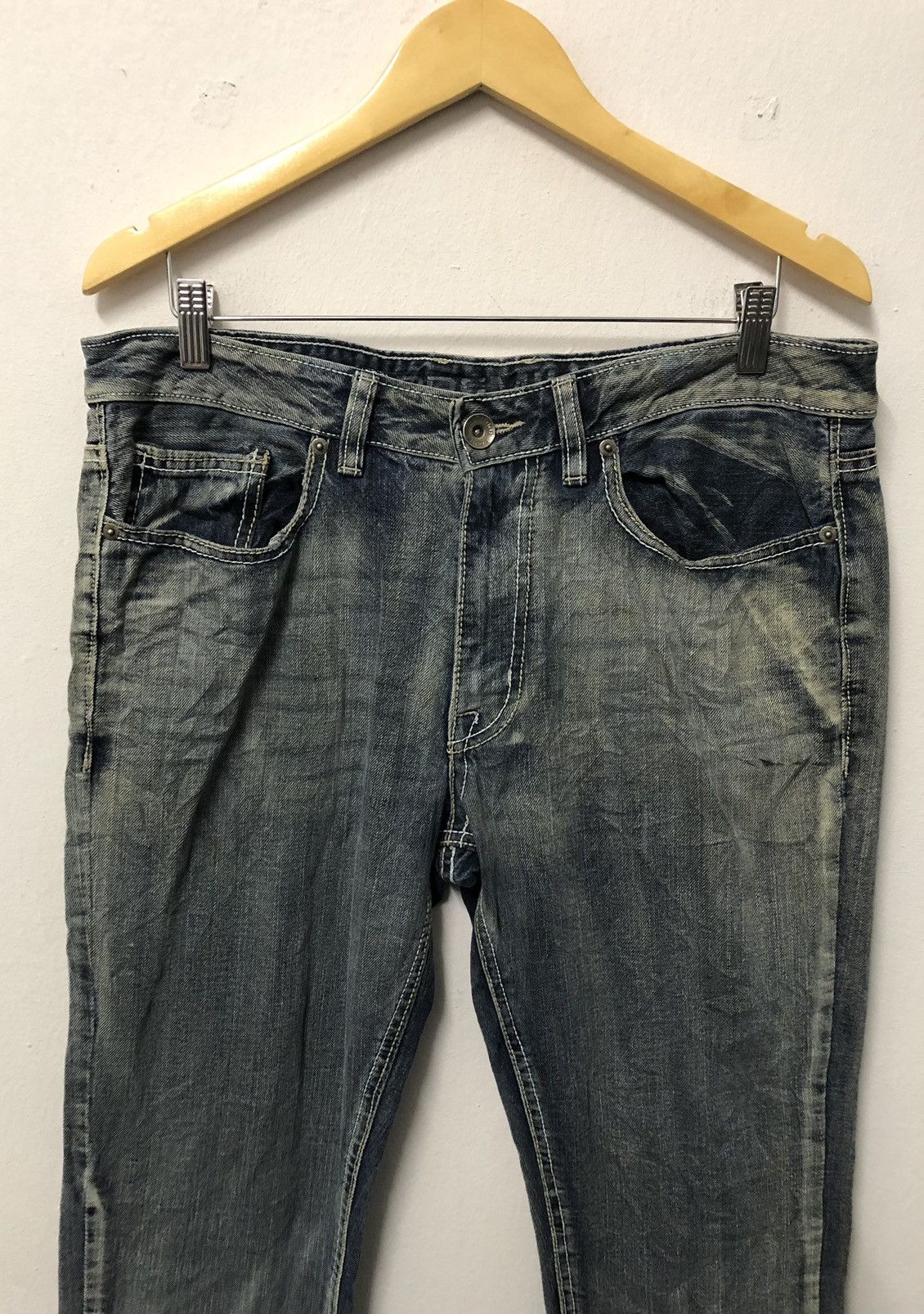 Route 66 Vtg Route 66 Embroidered Pocket Faded Blue Jeans Size US 35 - 5 Thumbnail