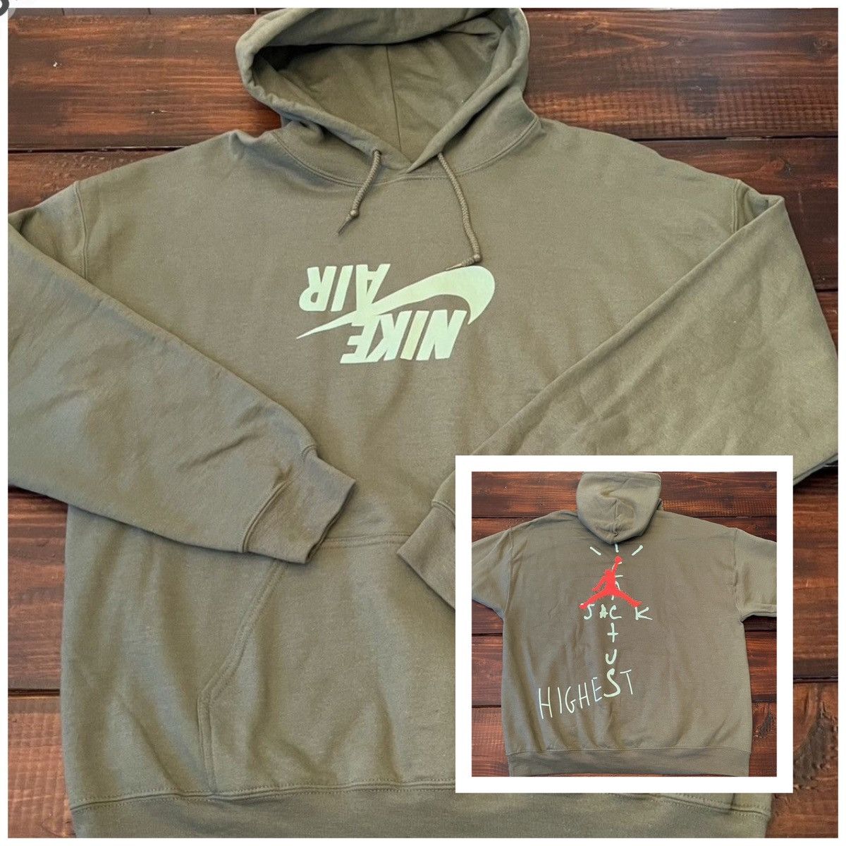 Travis Scott Travis Scott Air Jordan Cactus Jack Highest Olive Hoodie Size US M / EU 48-50 / 2 - 1 Thumbnail
