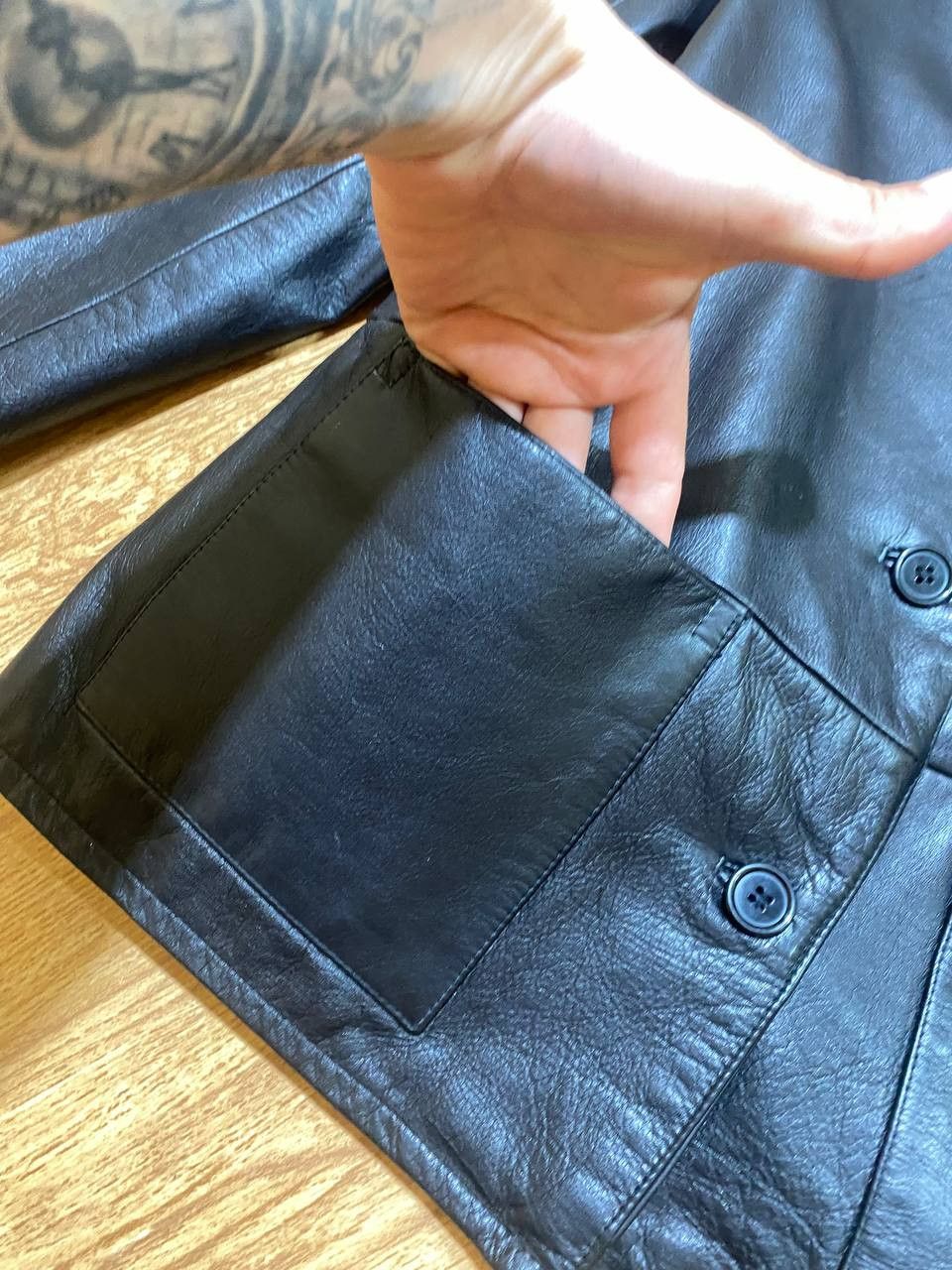 Gap VTG Y2K GAP MEN'S LEATHER FADED BOMBER JACKET Size US M / EU 48-50 / 2 - 15 Thumbnail