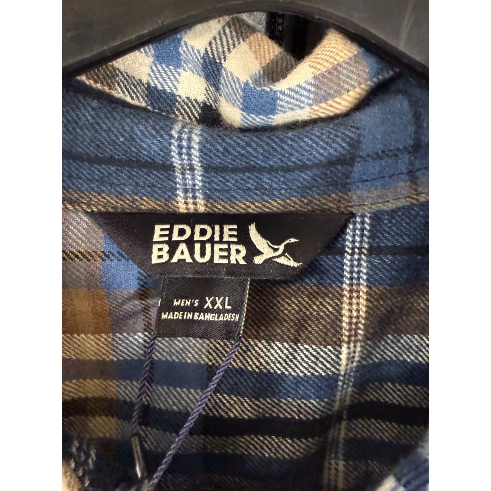 Eddie Bauer VINTAGE? (No) Eddie Bauer Flannel Shirt Mens 2XL Blue Plaid Button-Up Long Sleeve Outdoor NWT Size US XXL / EU 58 / 5 - 7 Thumbnail