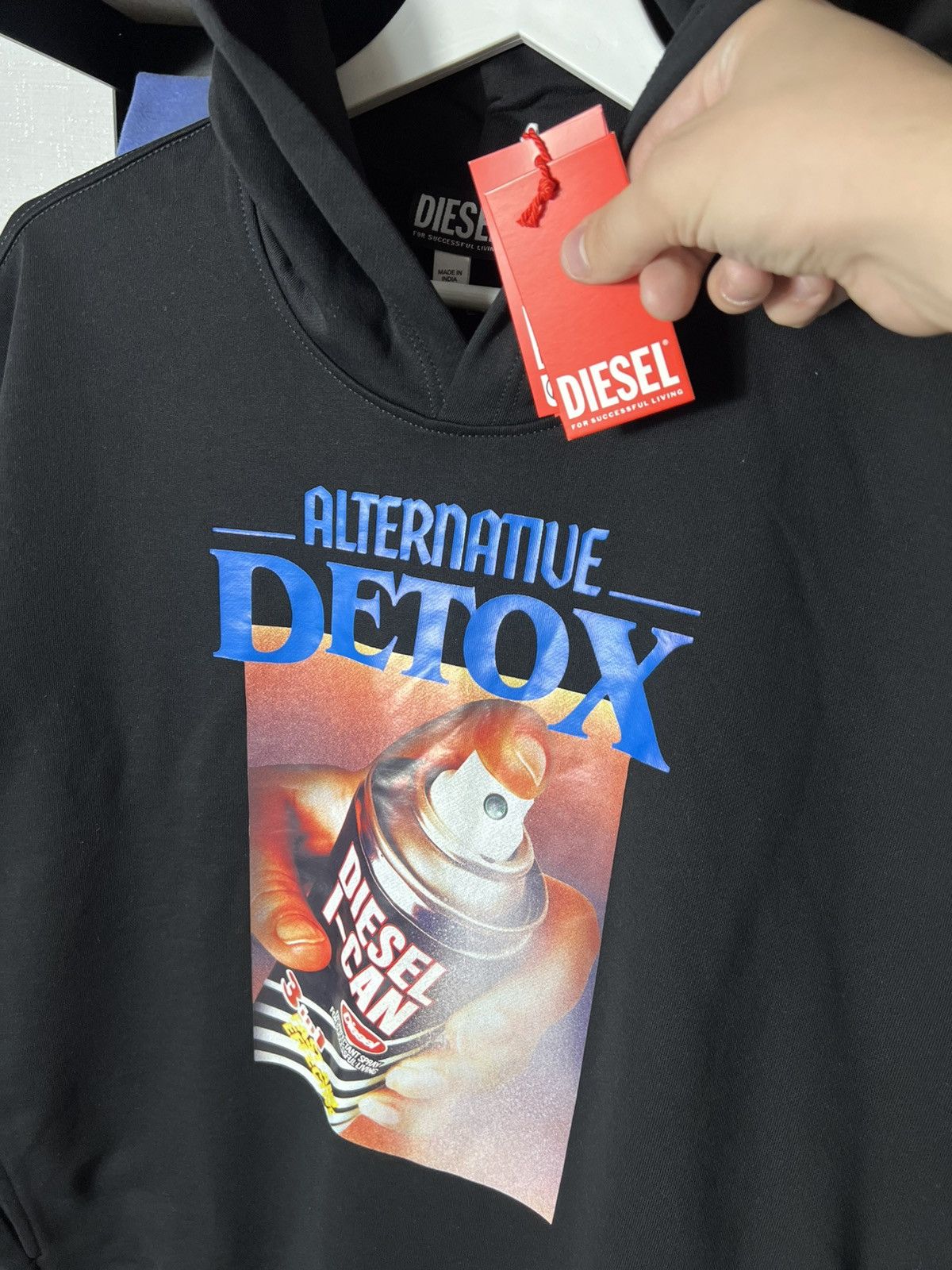 Diesel 🔥 NWT Diesel “Alternative Detox” Graphic Hoodie Black Size M Size US M / EU 48-50 / 2 - 8 Thumbnail