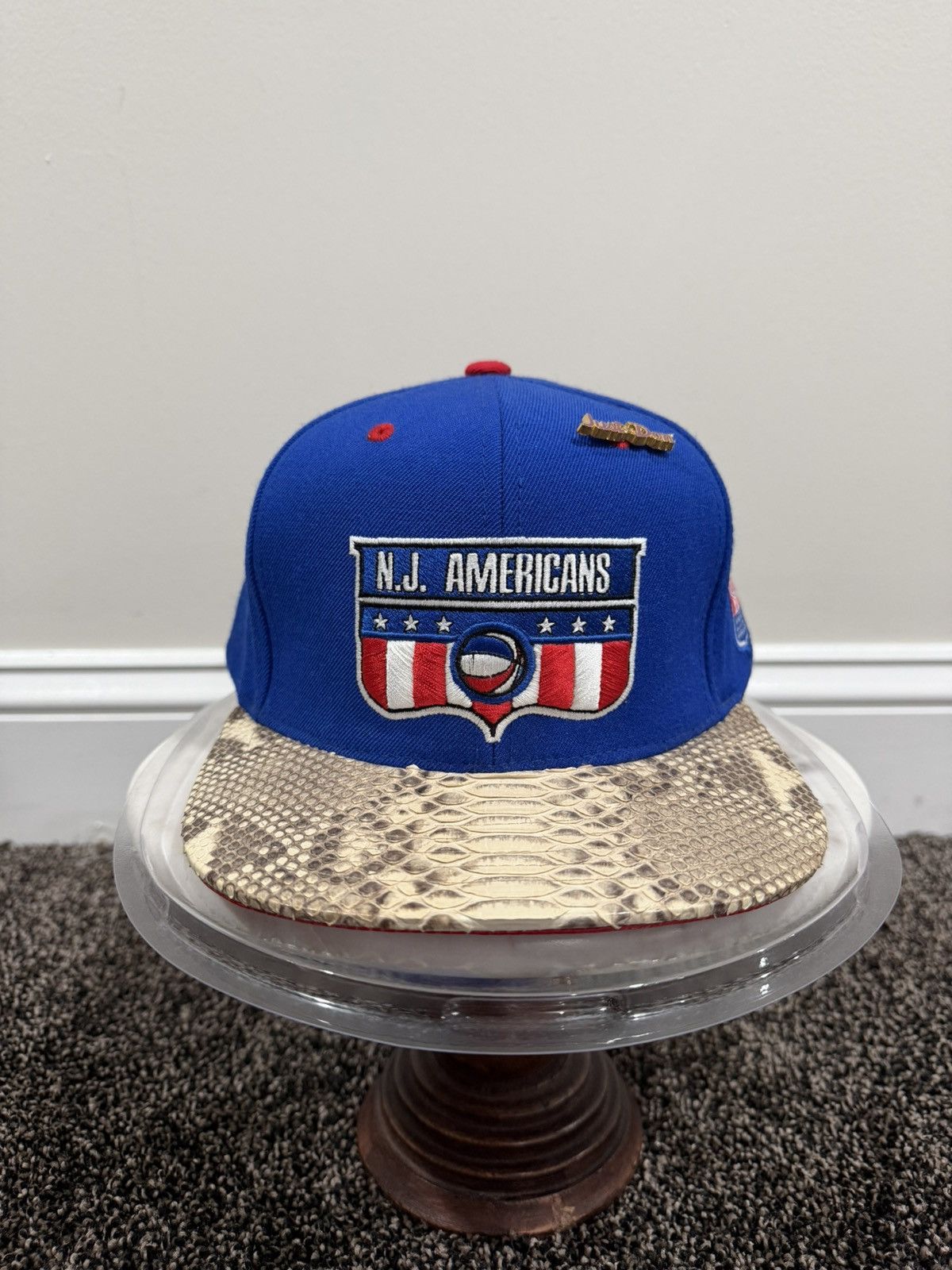 Just Don Just Don x Mitchell & Ness ABA New Jersey Americans Blue Hat Size ONE SIZE - 1 Thumbnail