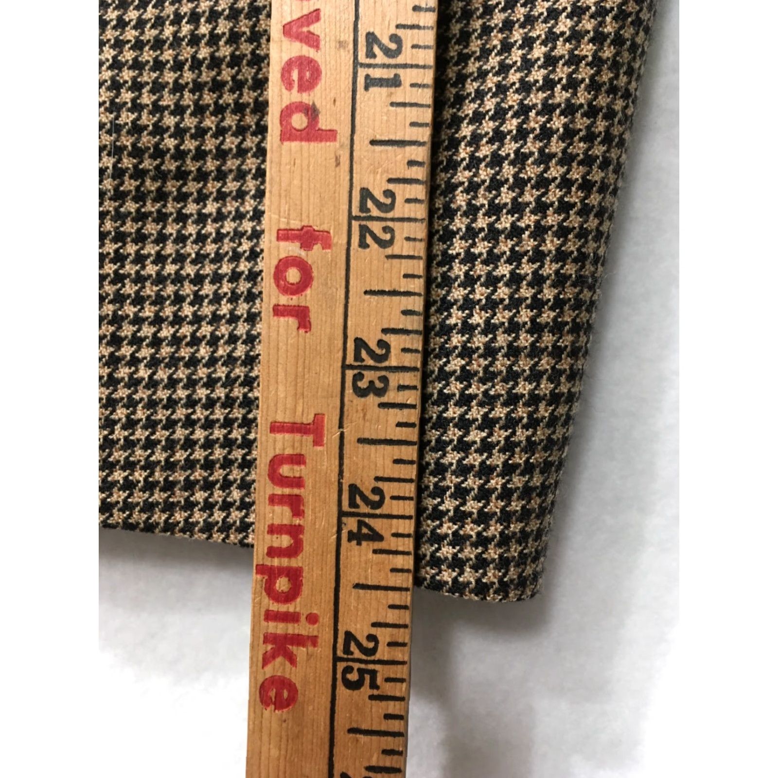 Aquascutum VTG Aquascutum Blazer Houndstooth Silk/Wool 2-Button Single-Breasted Beige 44reg Mens Jacket Size 44R - 4 Thumbnail