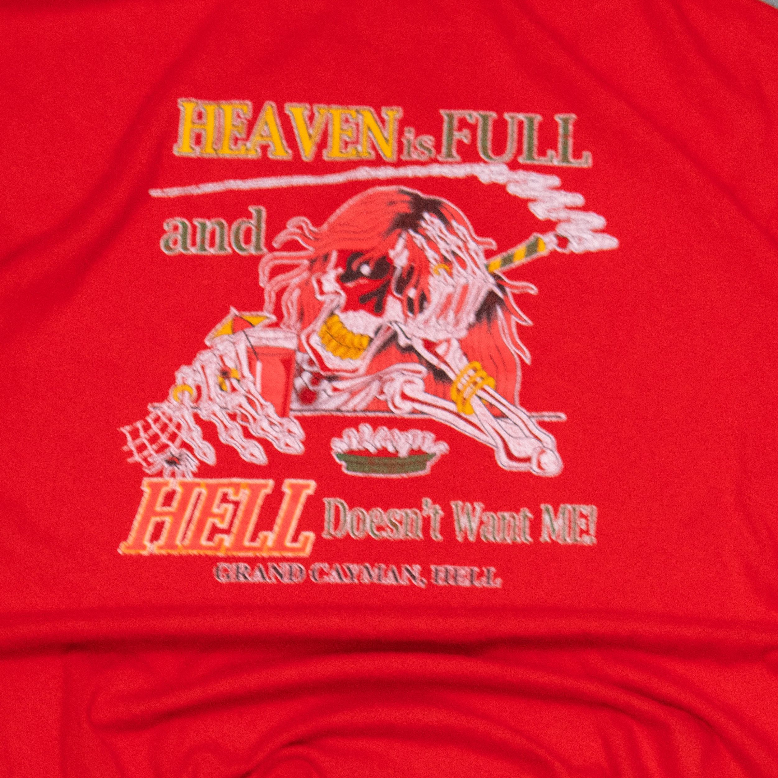 Delta VTG Y2K 2000's Heaven Is Full Comedy Meme Grunge Red T-Shirt Size US L / EU 52-54 / 3 - 3 Thumbnail